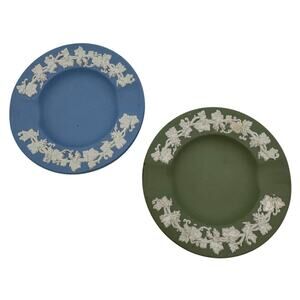 Vintage Wedgwood Ashtrays Blue Lavendar and Green Celedon Jasperware